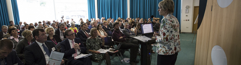 Around 120 delegates celebrate the launch of the NIHR Manchester BRC and CRF